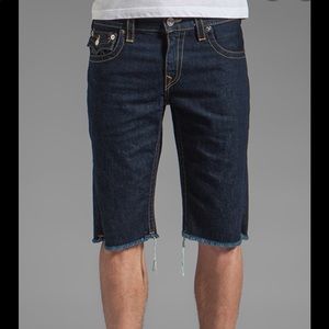 True Religion Ricky Cut Off Denim Shorts